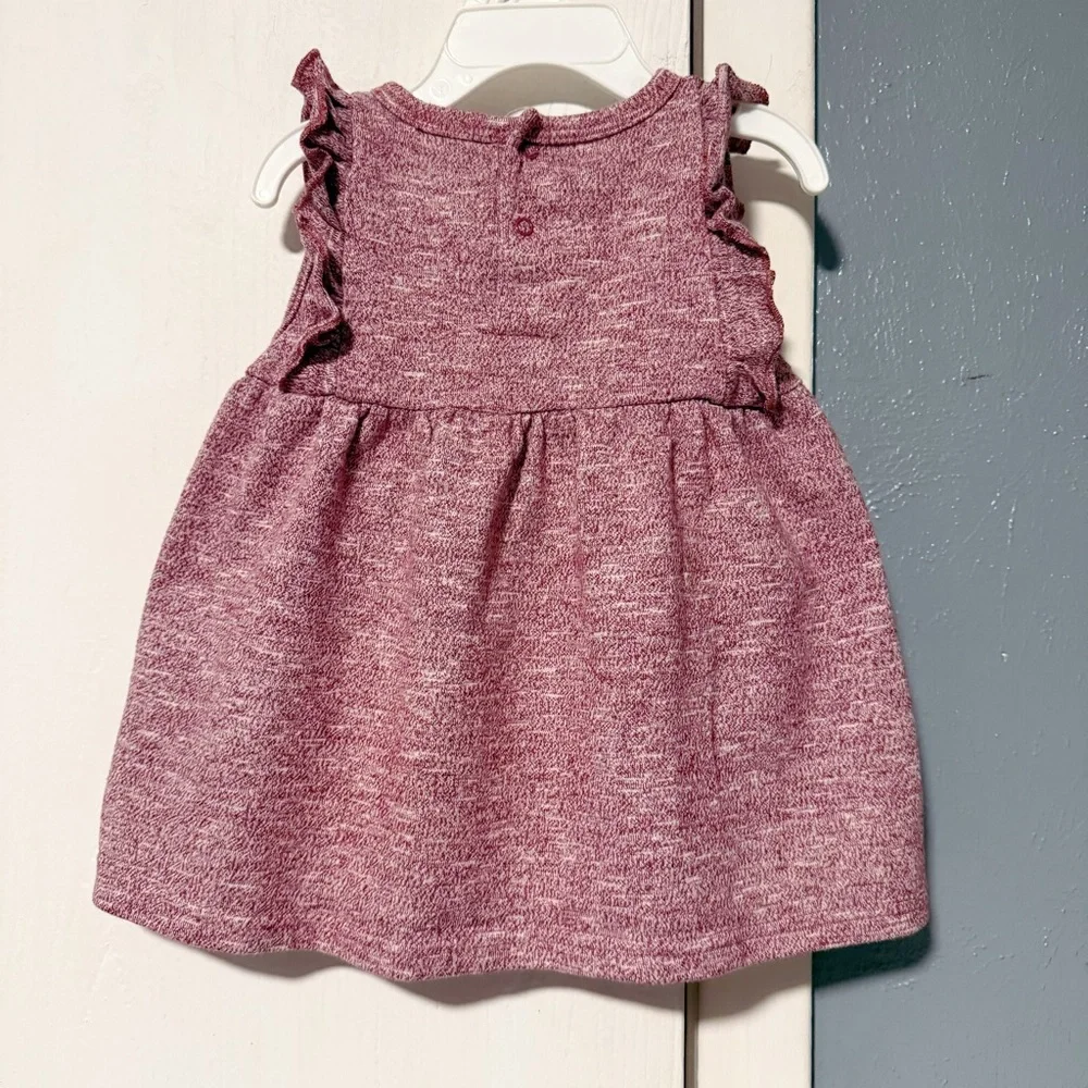 Mauve Baby Girl Dress with Apple Detail